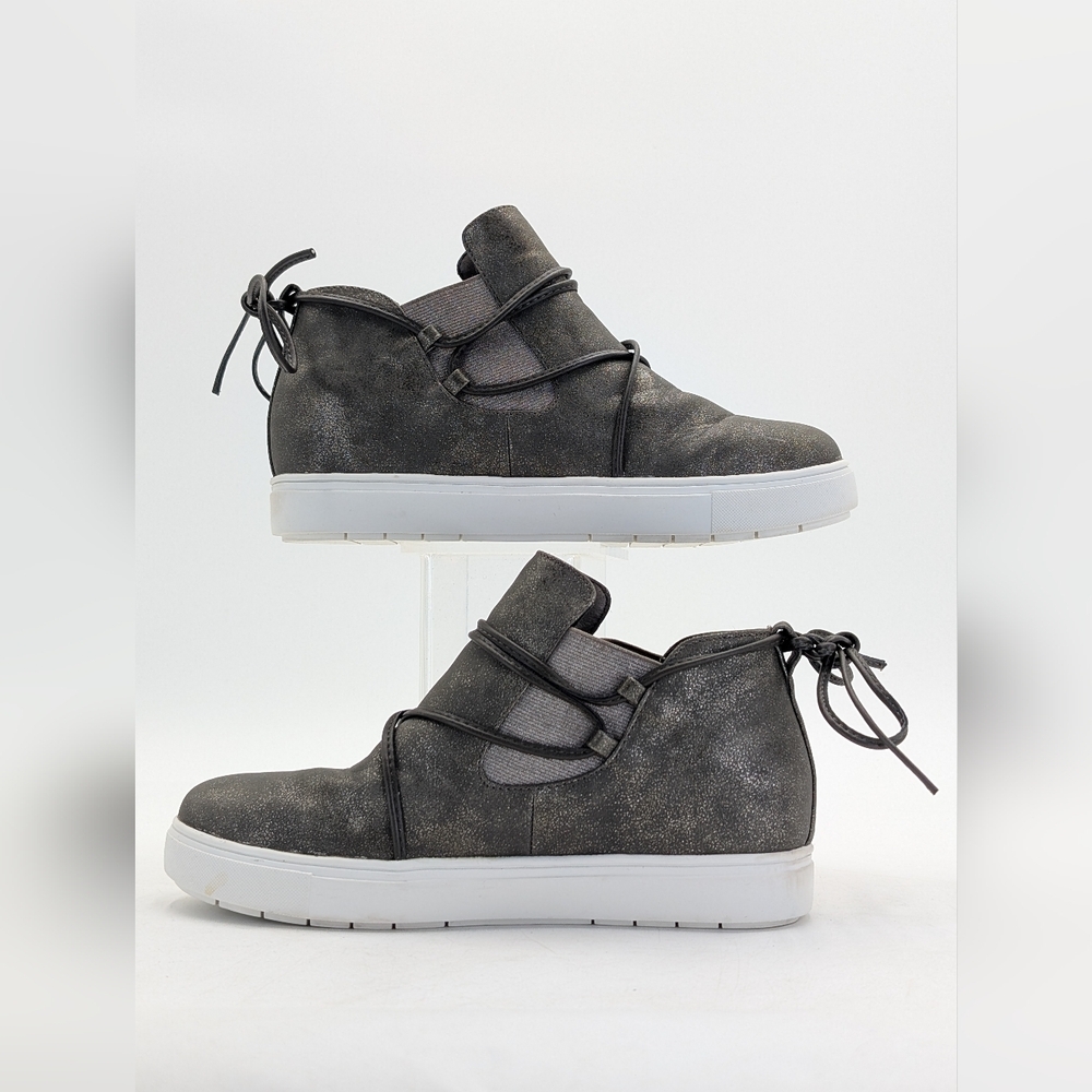 Yellow Box Maureen Size 8M Metallic Grey High-Top Sneakers Cushioned Memory Foam - Picture 11 of 16